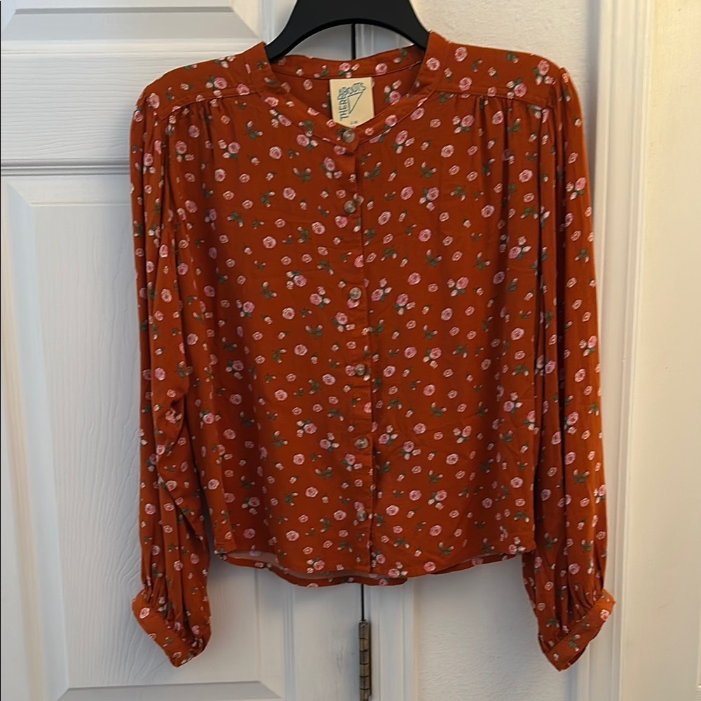 There Abouts Floral Rust Blouse